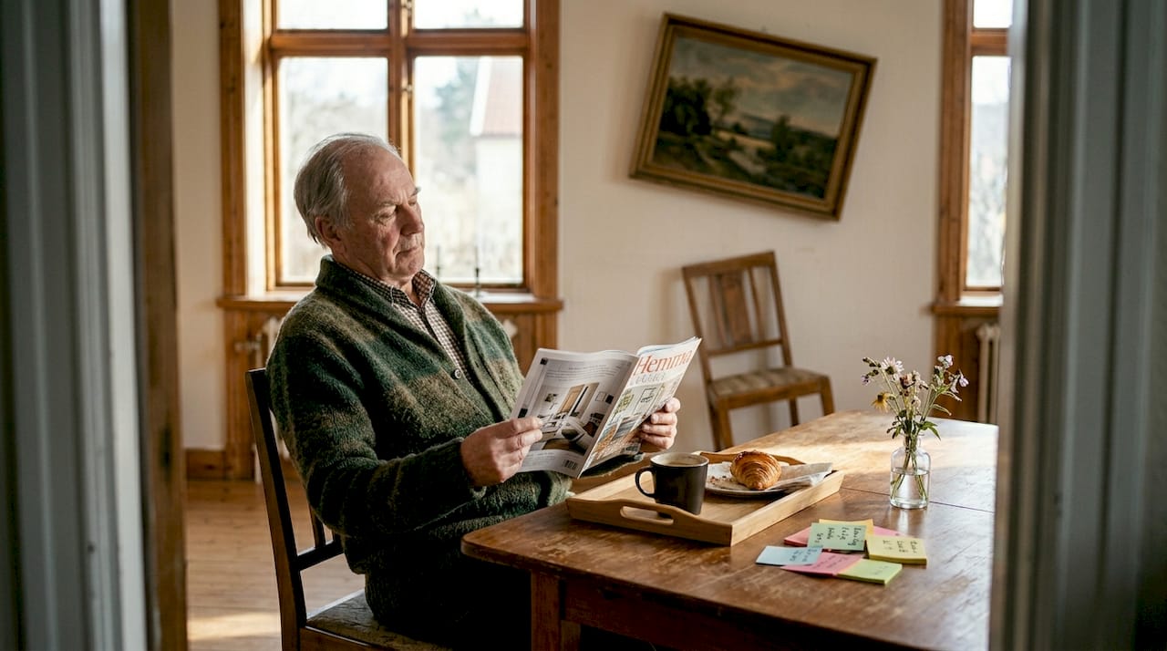 Man scrollar runt och låter sig inspireras av nya inredningstips.