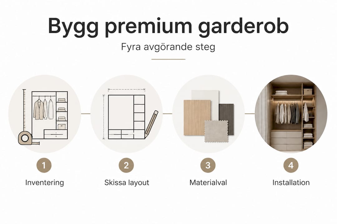 Så bygger du en riktigt snygg och funktionell premiumgarderob – steg för steg i infografik