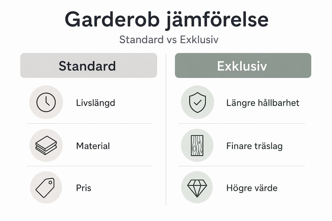 Infograf: Så skiljer sig en vanlig garderob från en lyxigare variant