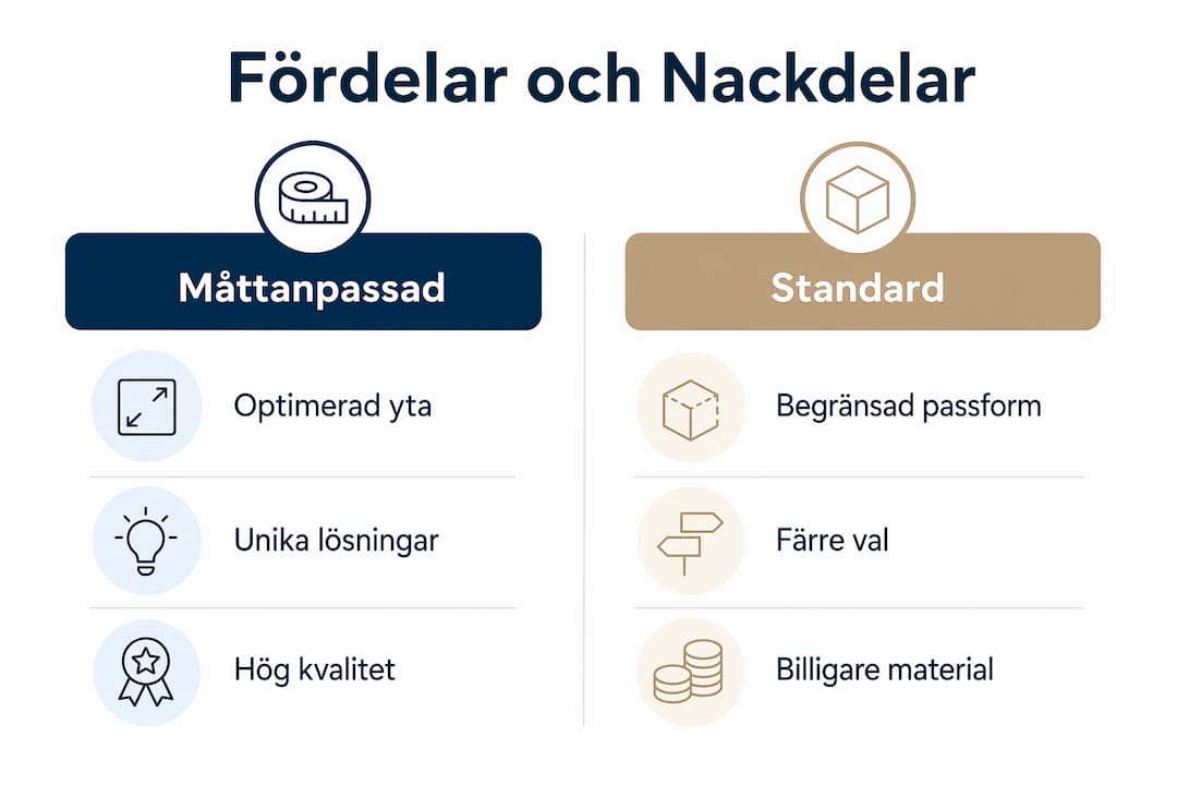 Infografik som visar skillnaderna mellan platsbyggd och färdig inredning