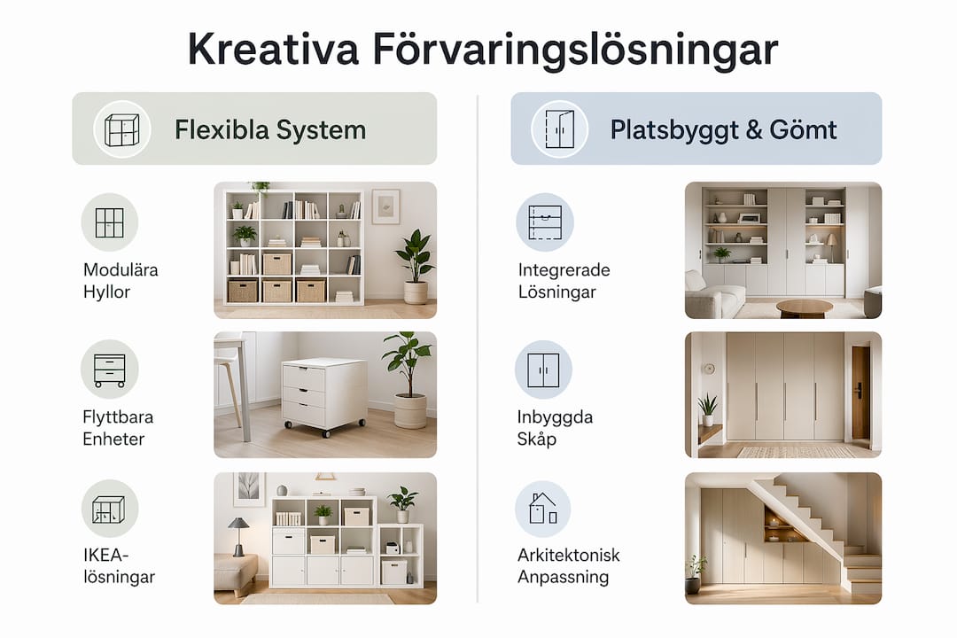 Inspirerande infografik med smarta och kreativa förvaringsidéer