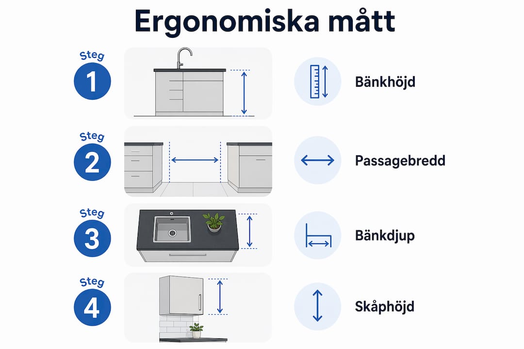 Steg-för-steg-guide: Ergonomiska mått för ett smartare kök