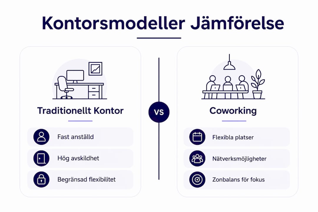 Infografik: Så skiljer sig traditionella kontor från coworking-lösningar