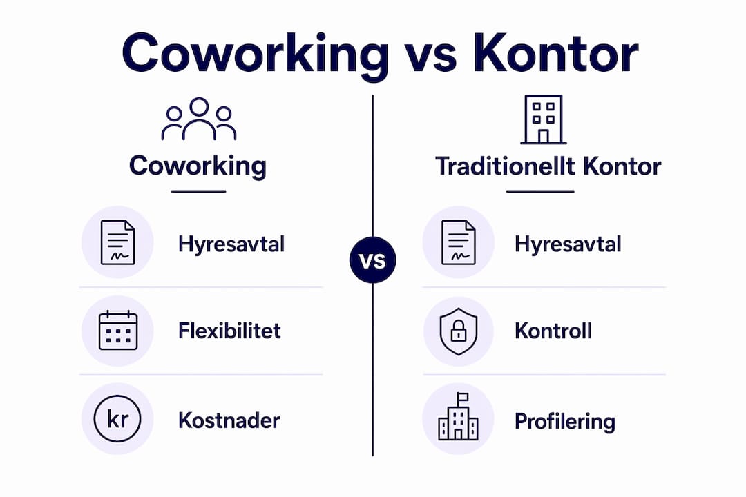 Jämför coworking och traditionella kontor – en överskådlig infografik