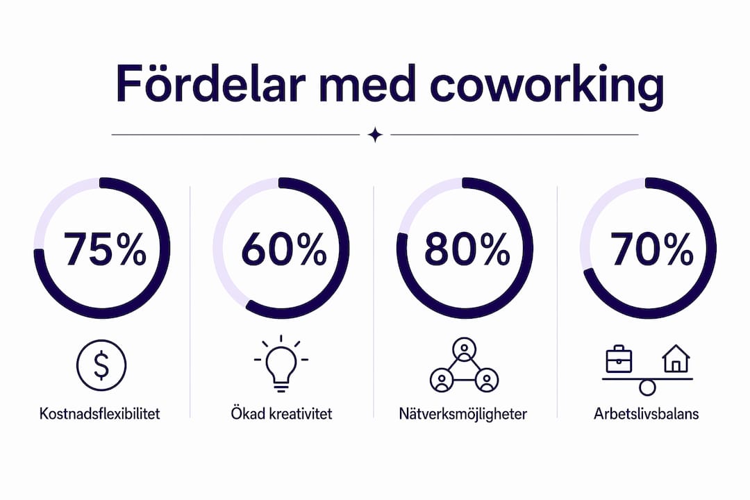 Grafik som visar varför coworking är ett smart val för frilansare