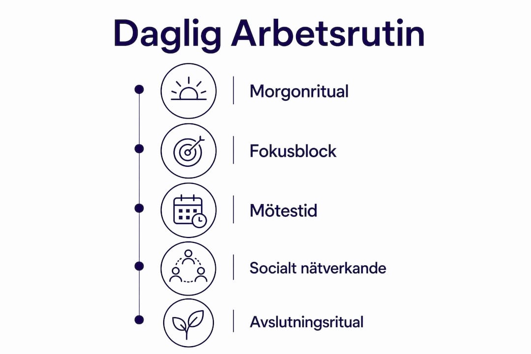 Infografik: Så ser en vanlig arbetsdag ut för entreprenörer på coworking-kontor – steg för steg