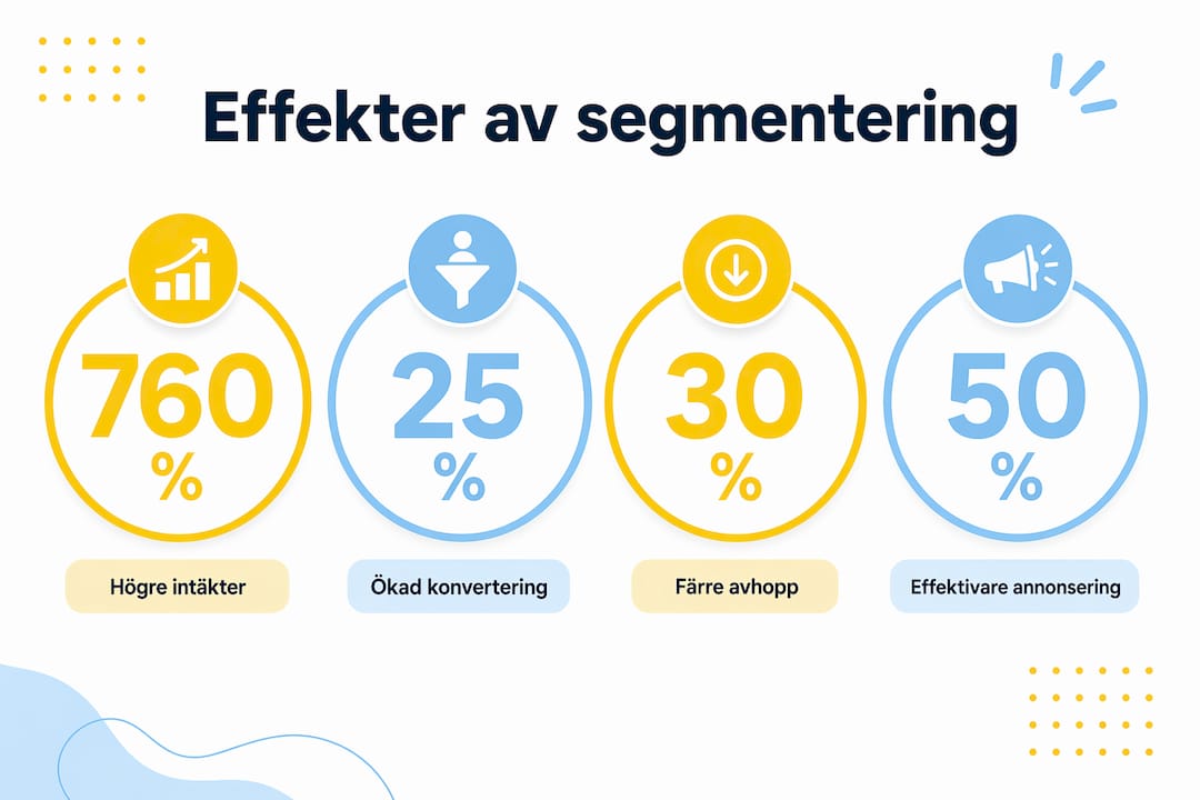 En överskådlig infografik som lyfter fram de viktigaste siffrorna kring segmentering.