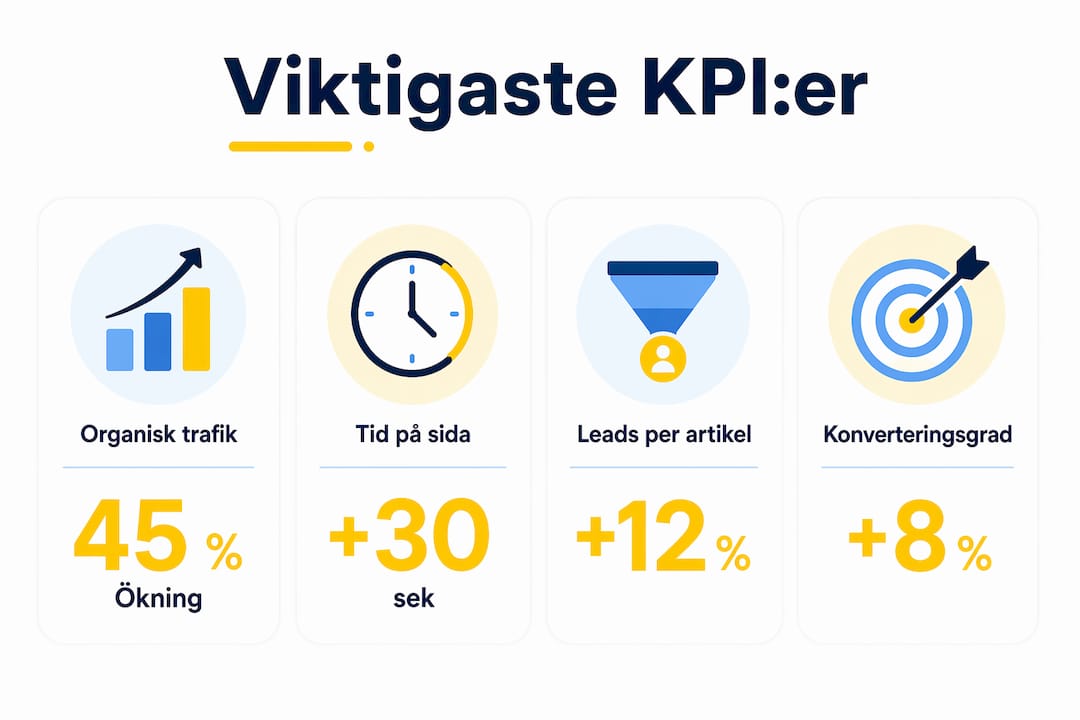 Visuell översikt över de viktigaste nyckeltalen för innehåll