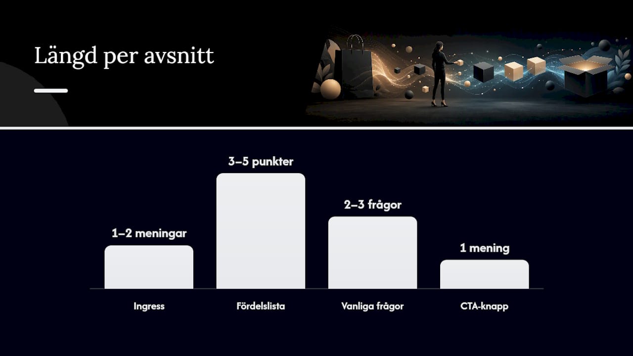 Översikt över strukturerade avsnitt i produktbeskrivningar