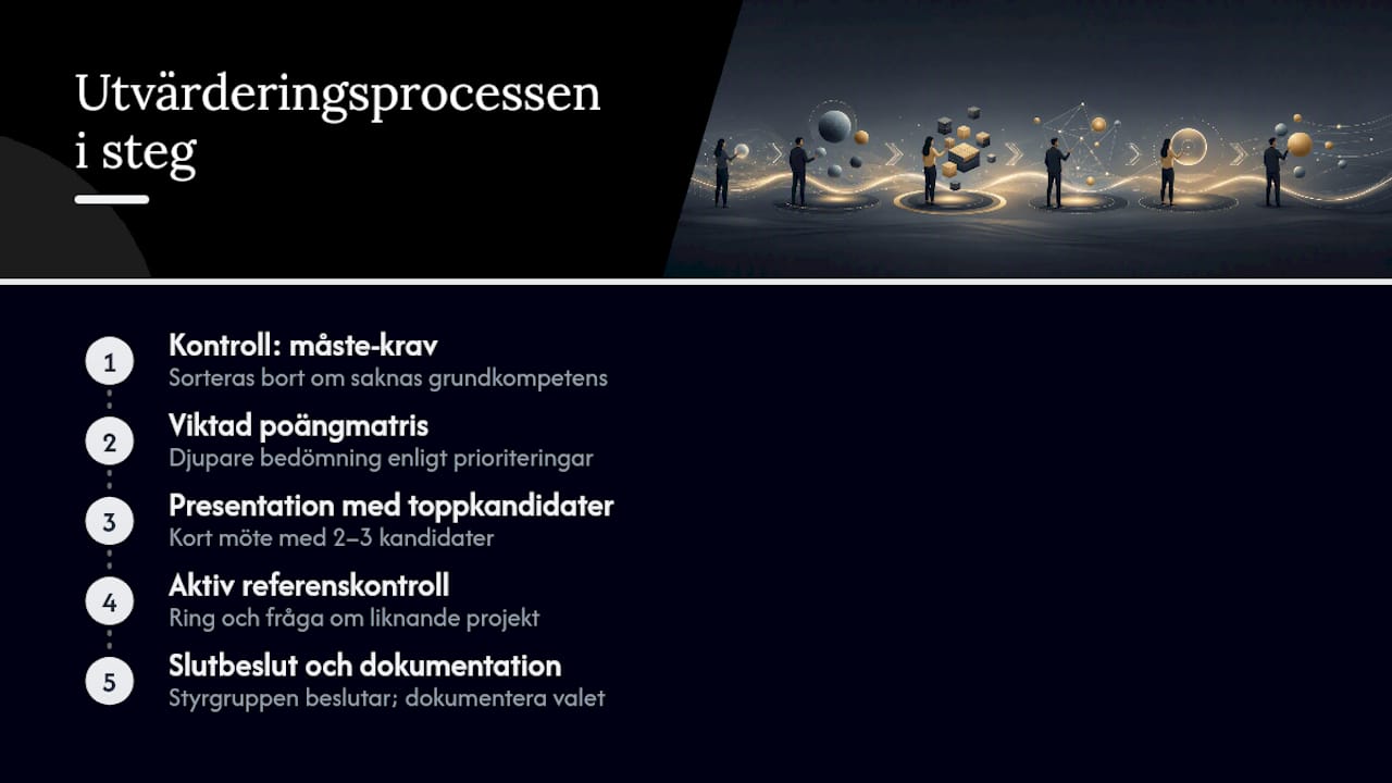 Fem steg för att bedöma webbleverantörer