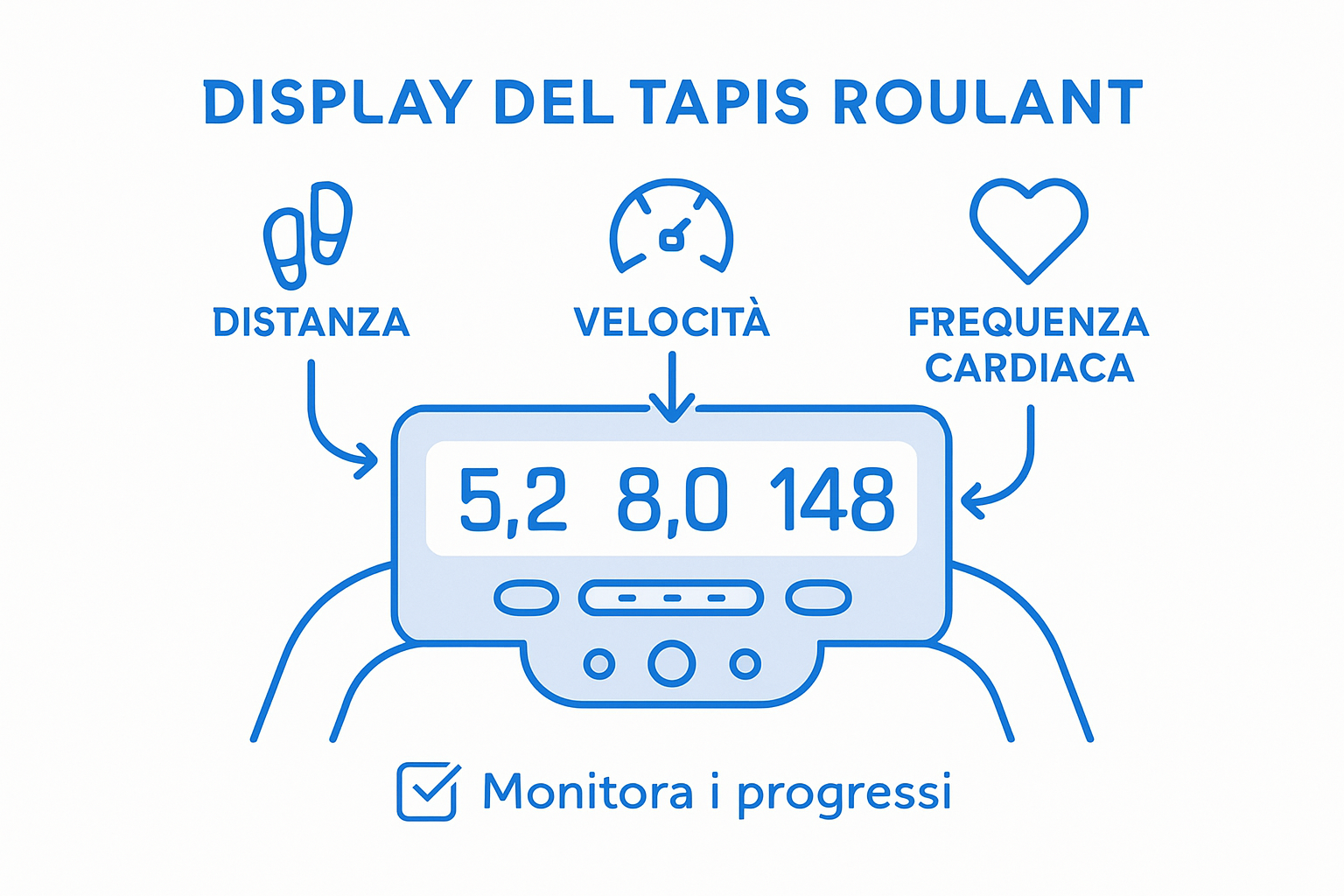 Guida Definitiva: Come Usare il Tapis Roulant in Sicurezza Grafica con i principali parametri di prestazione del tapis roulant