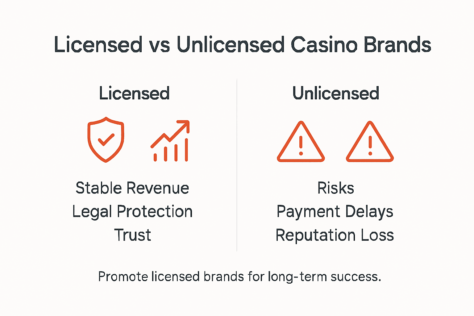 Infographic comparing casino affiliate brand benefits