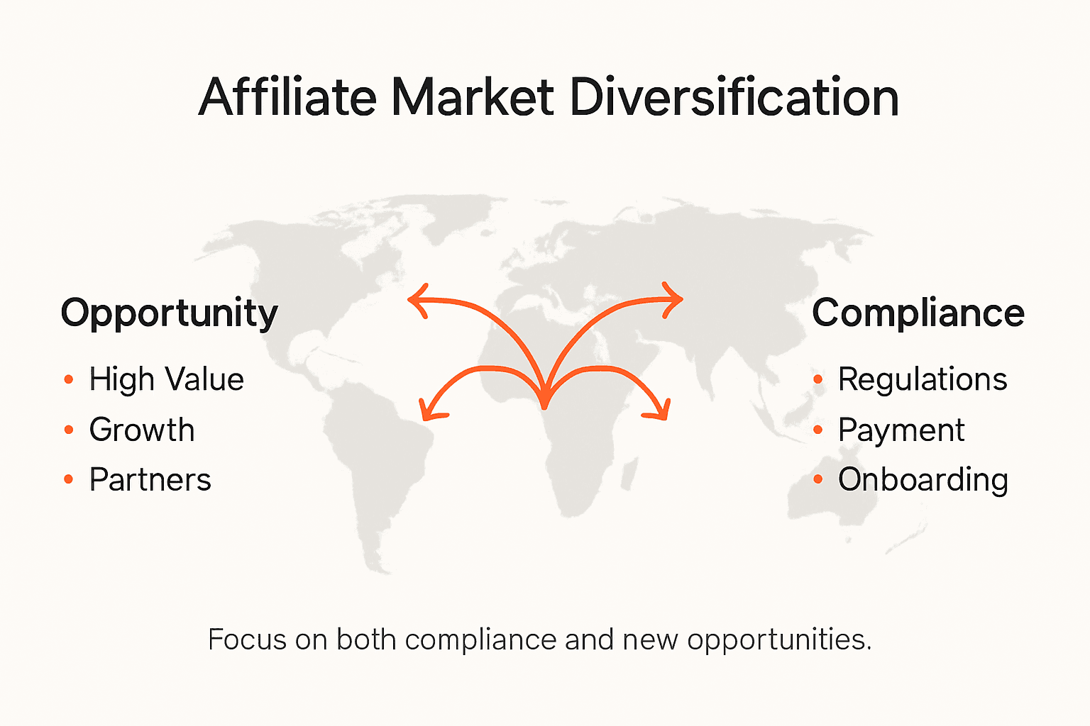 Infografik zu den wichtigsten Punkten der Affiliate-Marktdiversifizierung