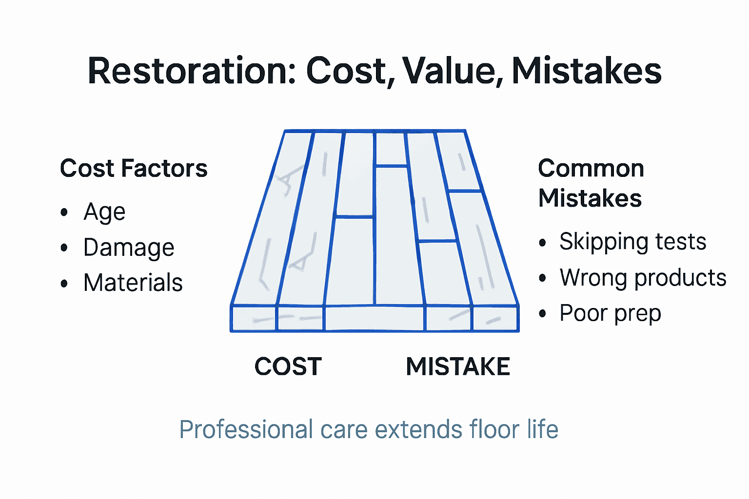 Infographic on floor restoration costs and mistakes