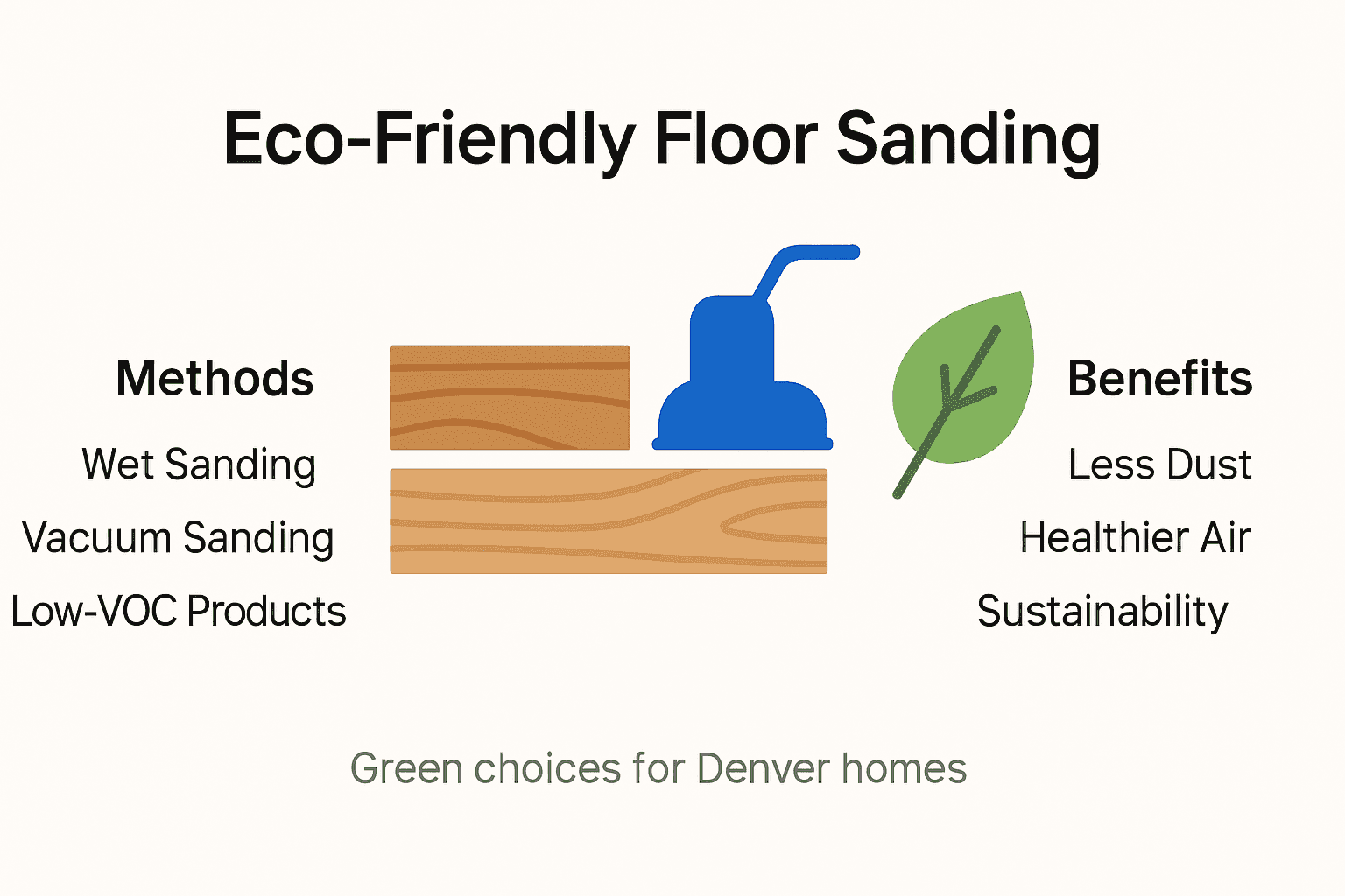 Infographic showing eco-friendly floor sanding techniques