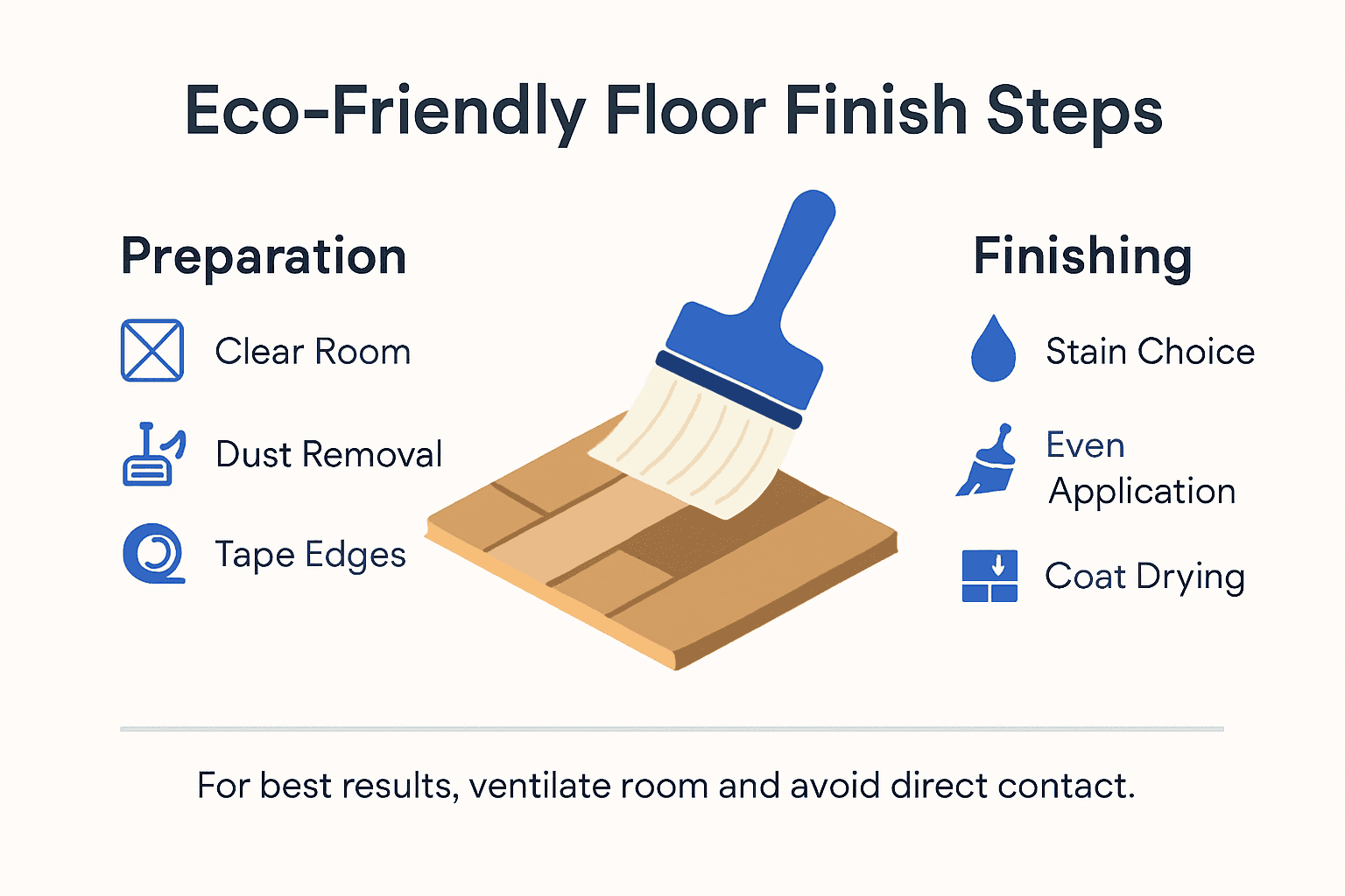 Infographic of eco-friendly hardwood floor finishing steps