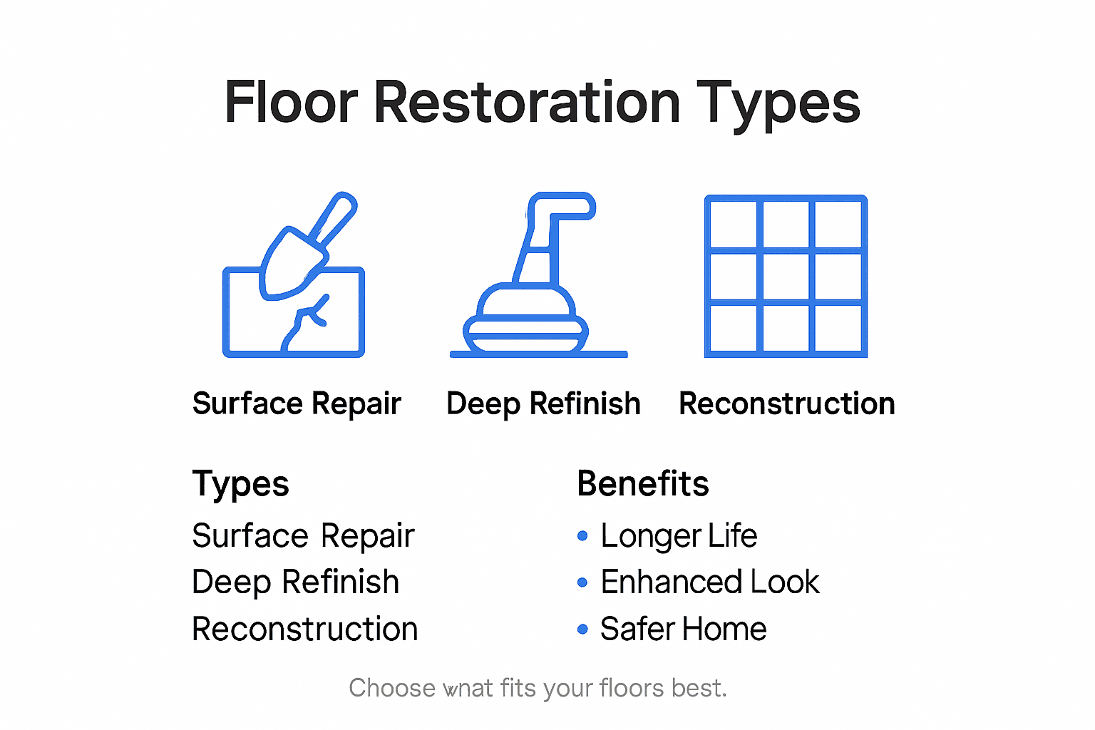 Infographic showing floor restoration types and benefits