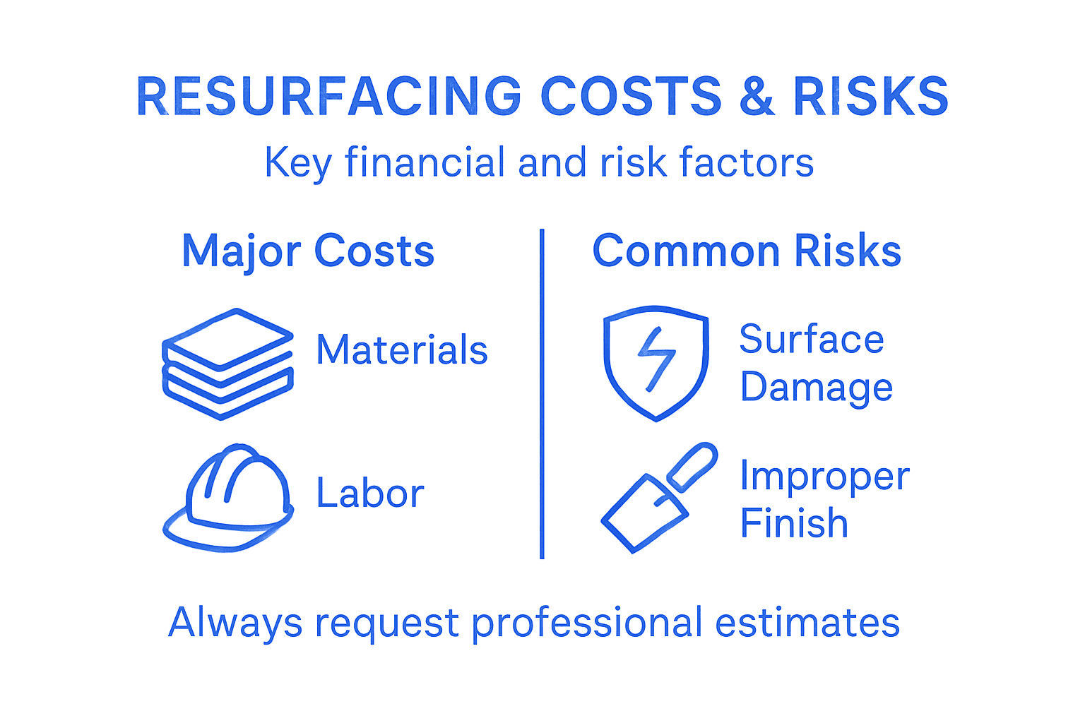 Infographic showing floor resurfacing costs and risks