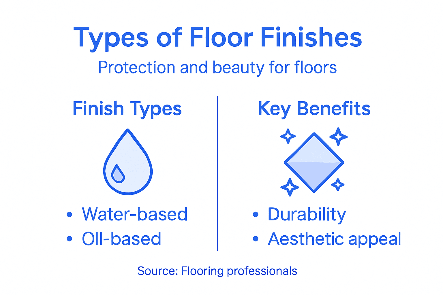 Infographic comparing floor finish types and benefits