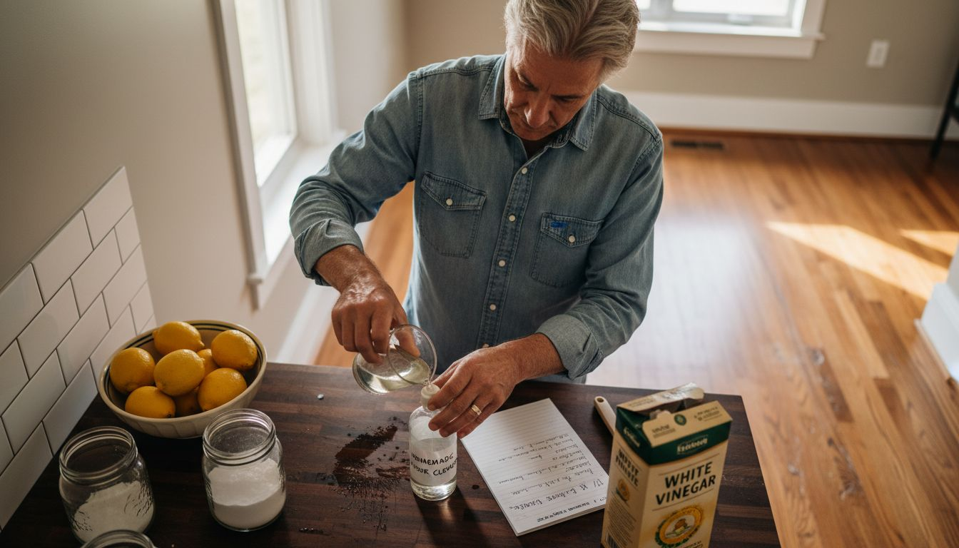 Homemade eco wood floor cleaner preparation