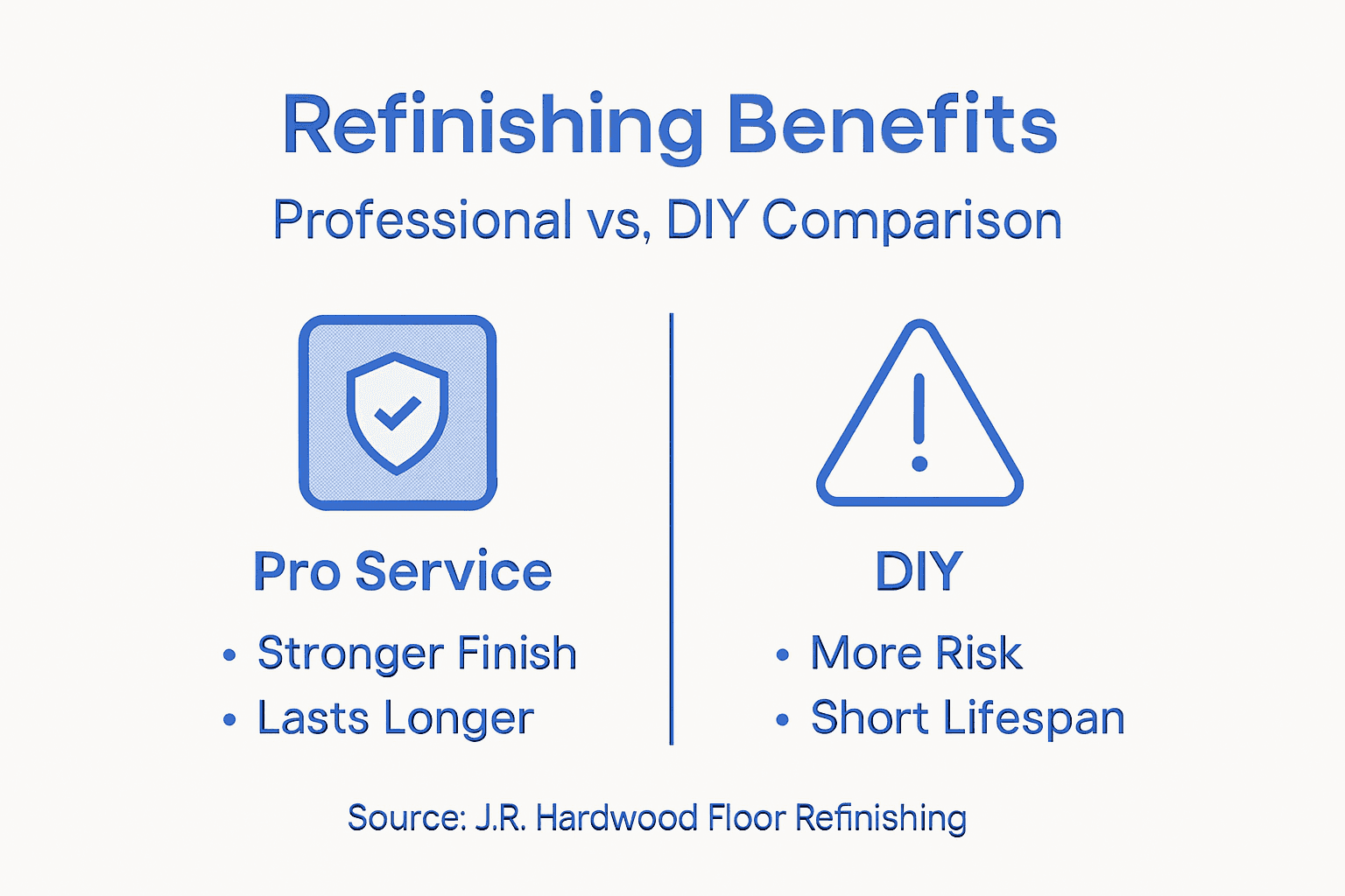 Infographic comparing pro and DIY refinishing
