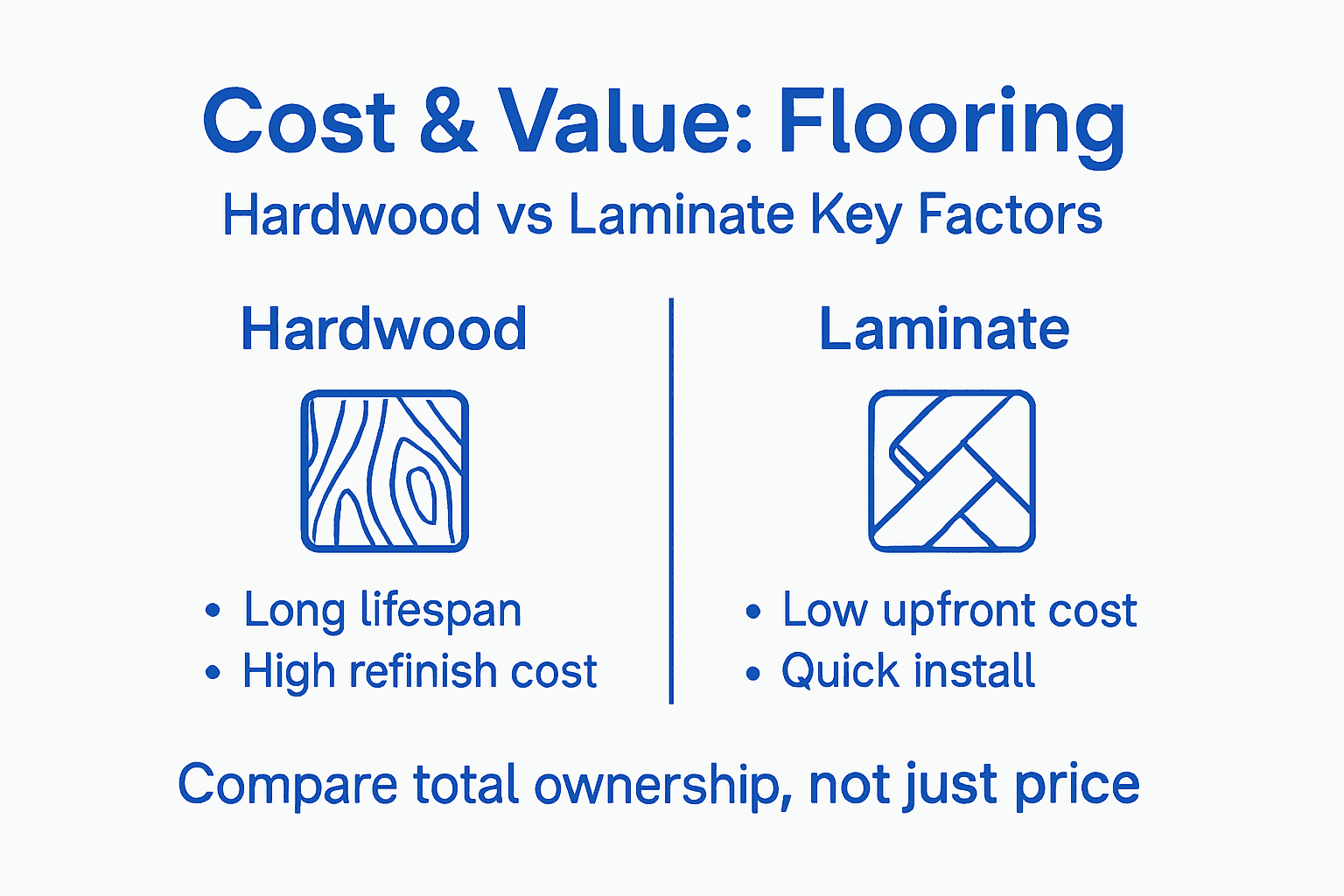 Infographic hardwood laminate cost and value comparison