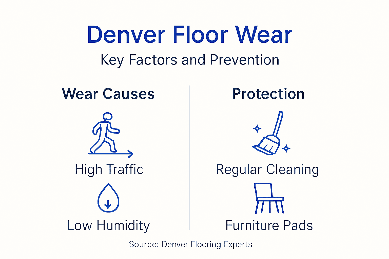 Infographic showing Denver hardwood floor wear causes