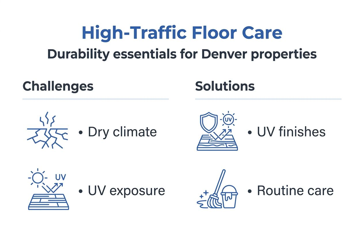 Infographic on Denver floor care with challenges and solutions