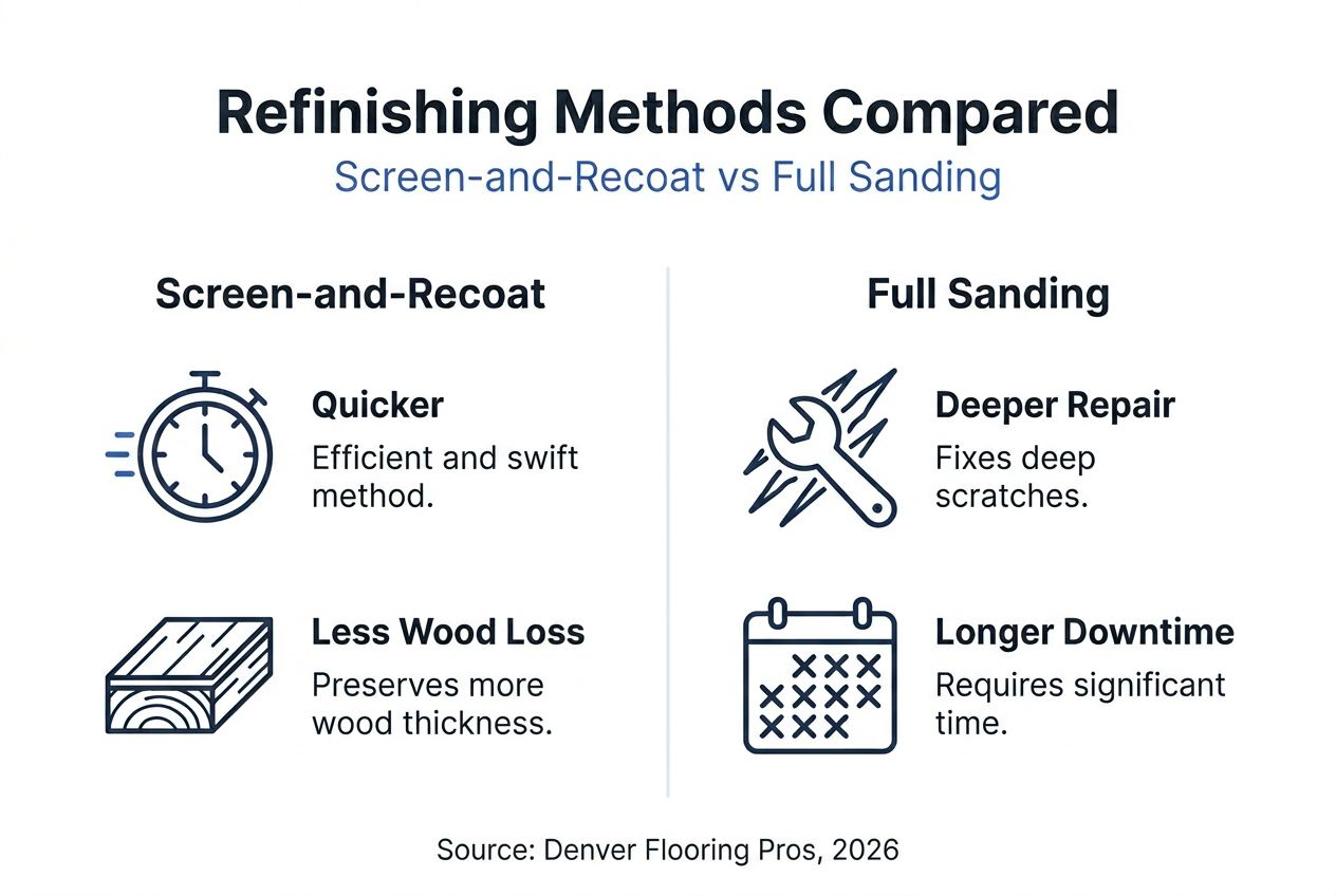 Infographic comparing floor refinishing methods