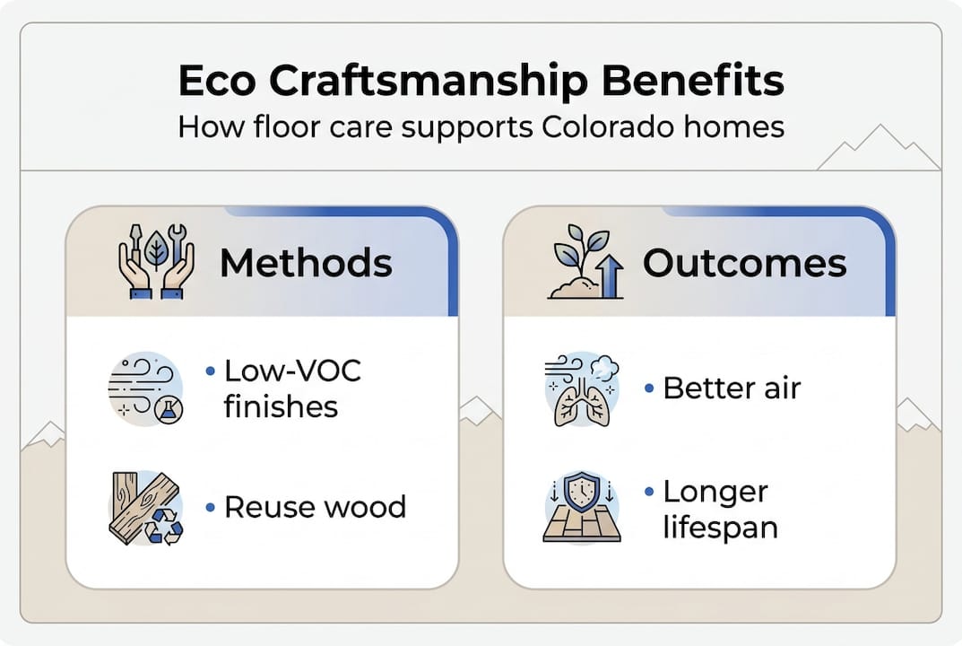 Infographic summarizing sustainable floor care methods