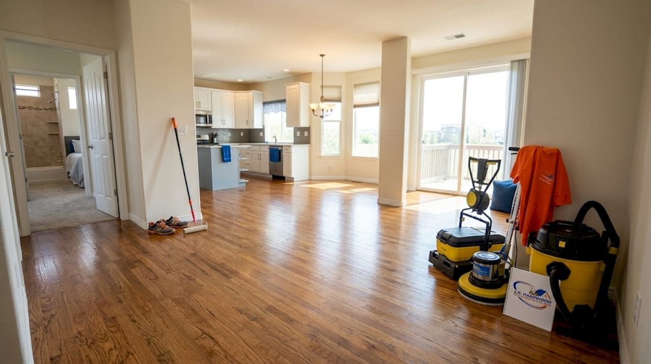 Rental interior with three flooring options