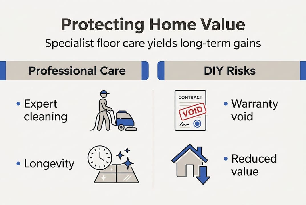 Infographic showing floor care ROI versus DIY risks