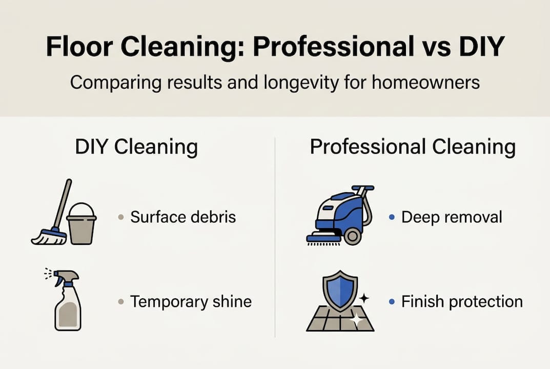 Infographic comparing professional and DIY floor care