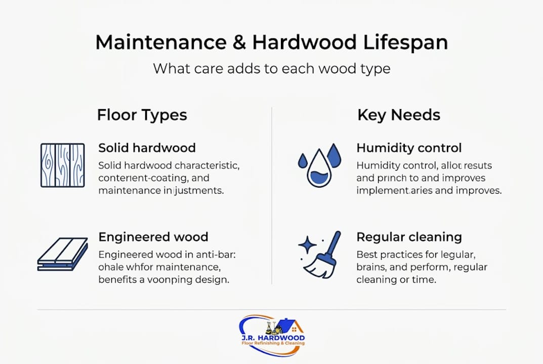 Infographic on maintenance impact by floor type
