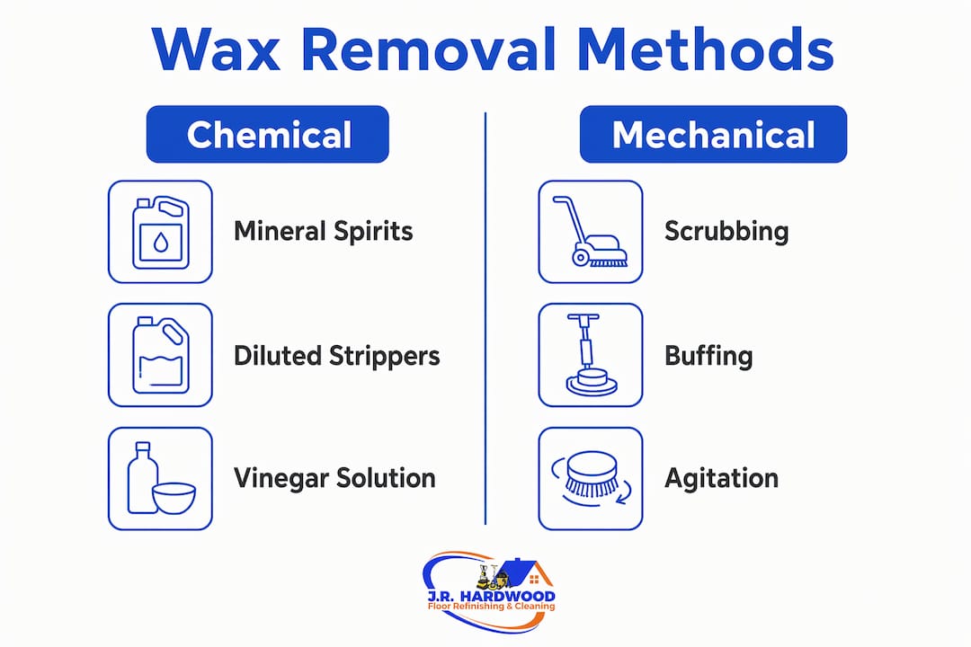 Infographic comparing chemical and mechanical wax removal methods