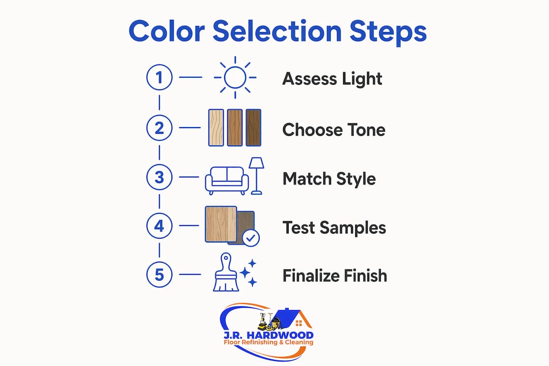 Infographic showing step-by-step color selection process
