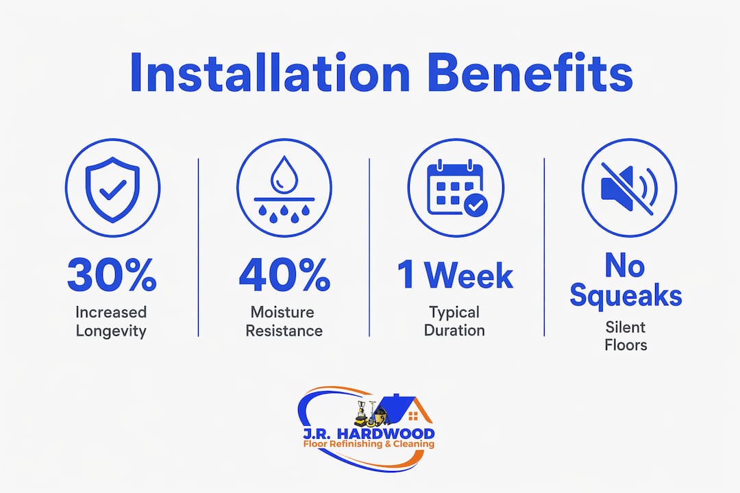 Infographic highlighting benefits of full floor installation
