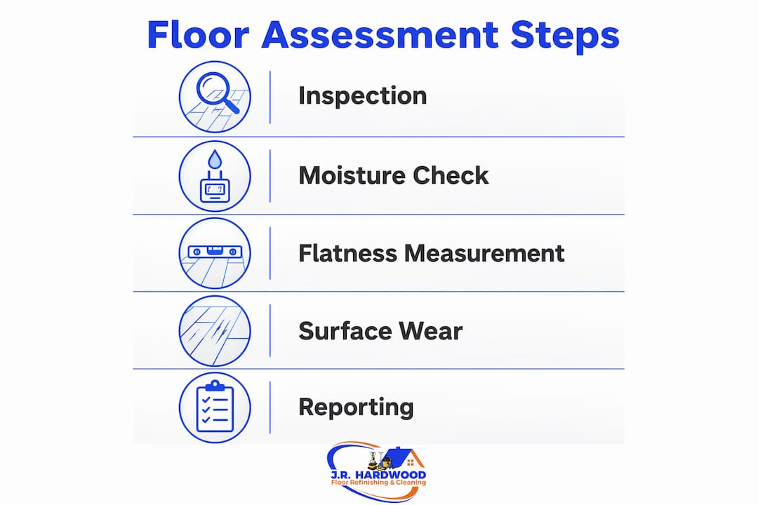 Infographic showing floor assessment steps