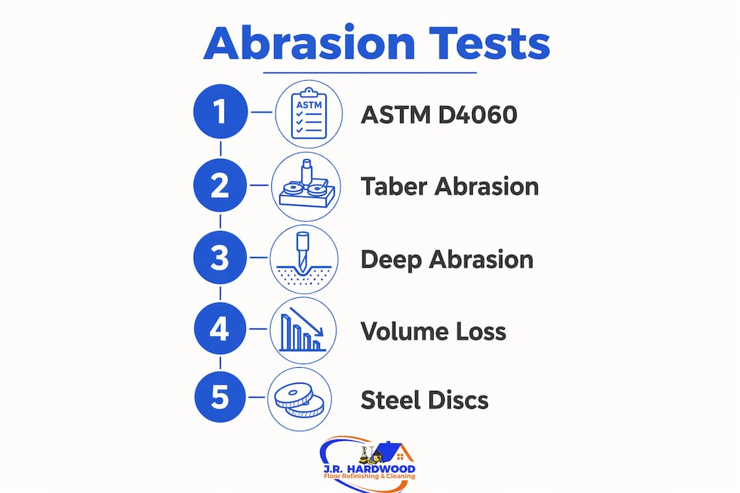Infographic showing floor abrasion testing methods