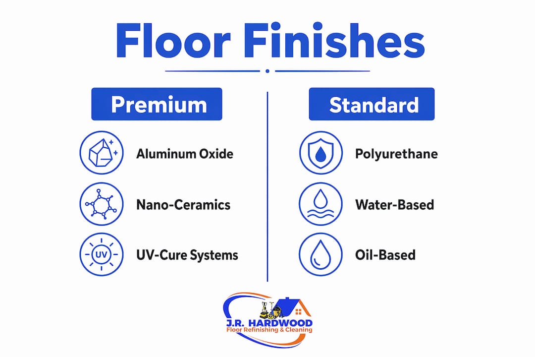 Infographic comparing premium and standard floor finishes