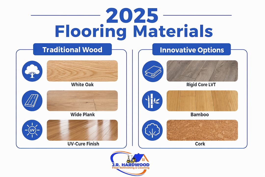 Comparative infographic of 2025 flooring materials