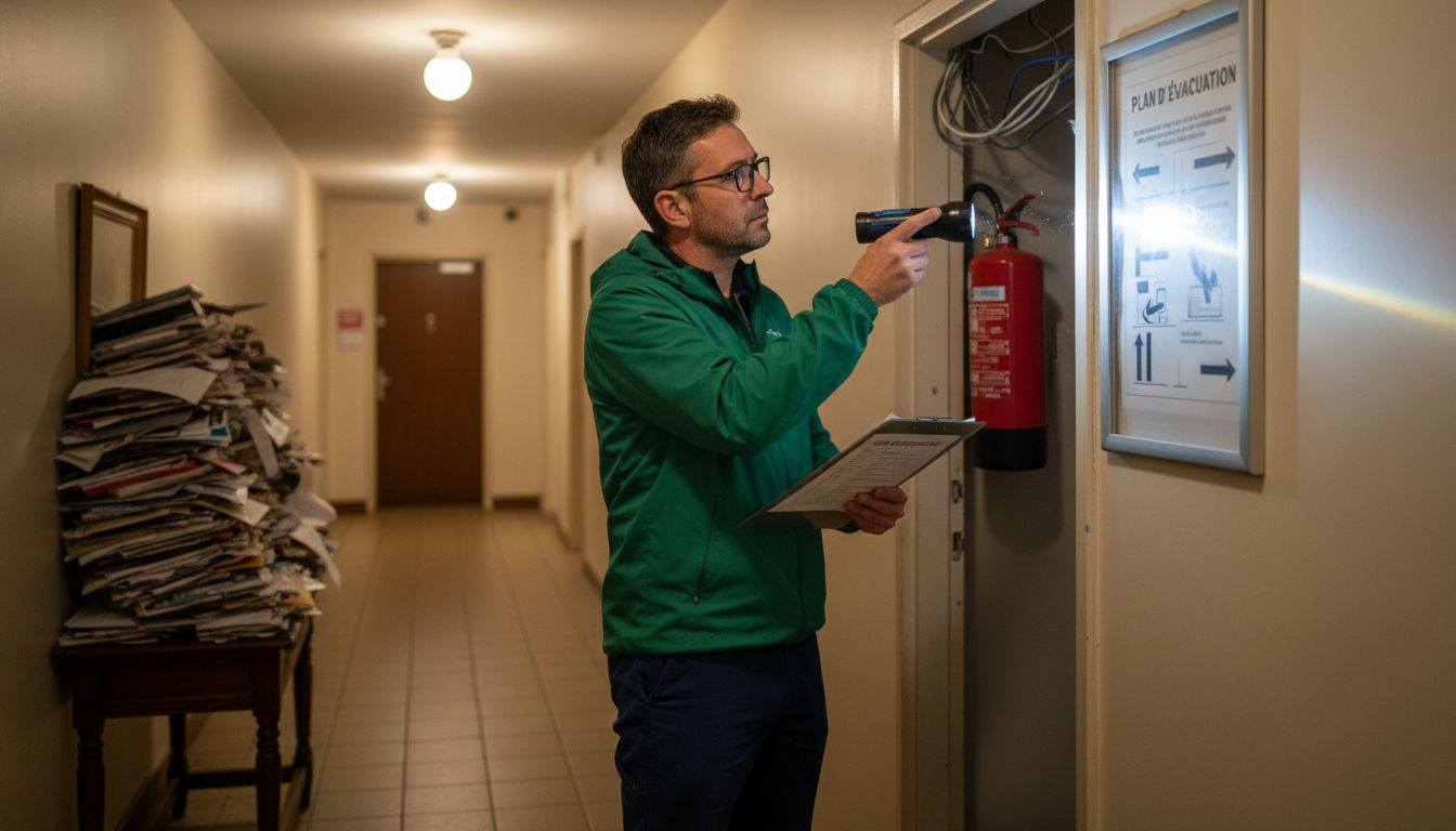 Un responsable effectue une vérification du couloir pour s’assurer qu’il respecte les normes en vigueur.