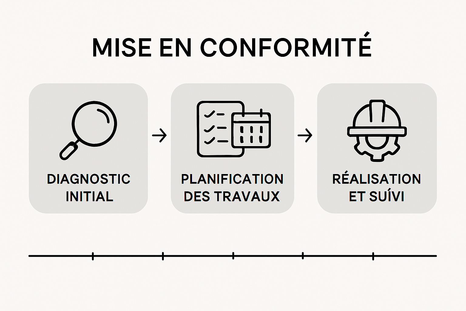 Les étapes clés pour assurer la conformité en copropriété, présentées en infographie
