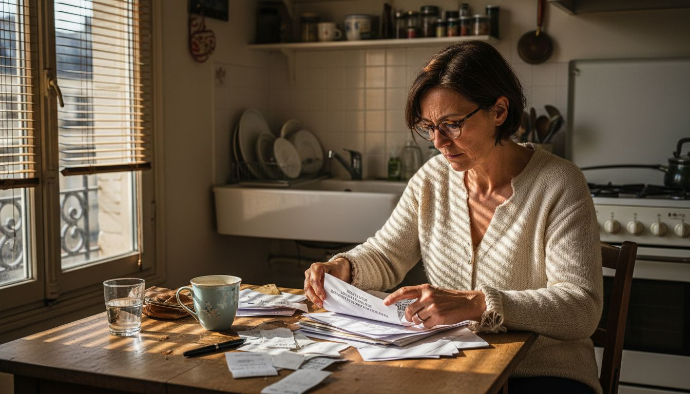 Un copropriétaire passant en revue les relances de charges impayées