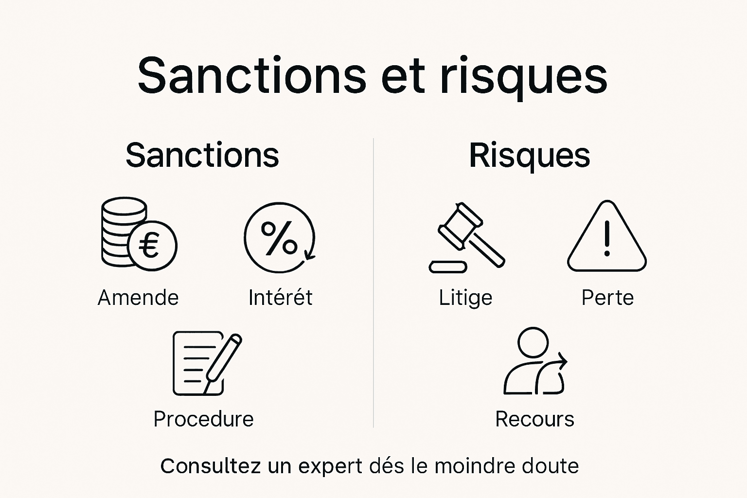 Visuel explicatif sur les sanctions et les risques en copropriété