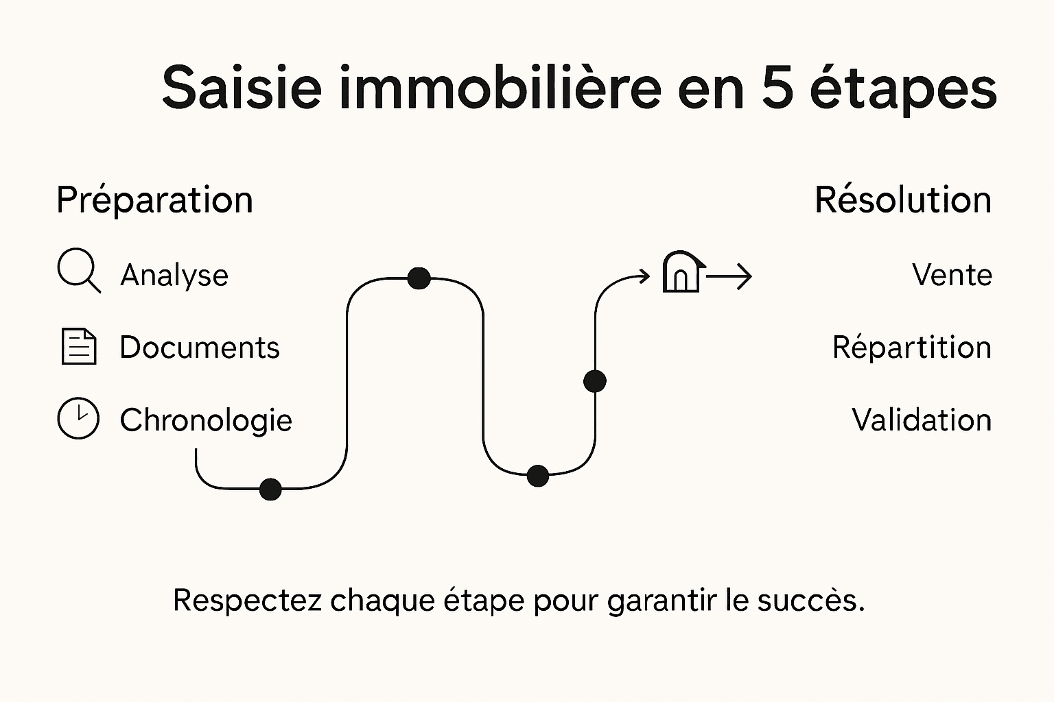Les grandes étapes de la procédure de saisie immobilière en un coup d'œil