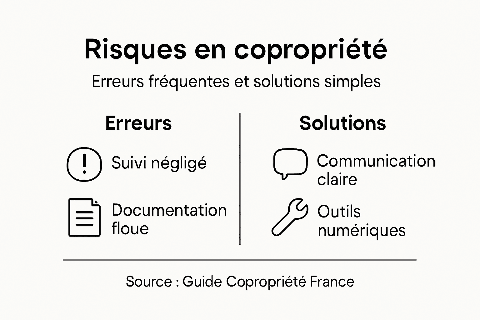 Les principaux enjeux et solutions en copropriété, illustrés en une infographie