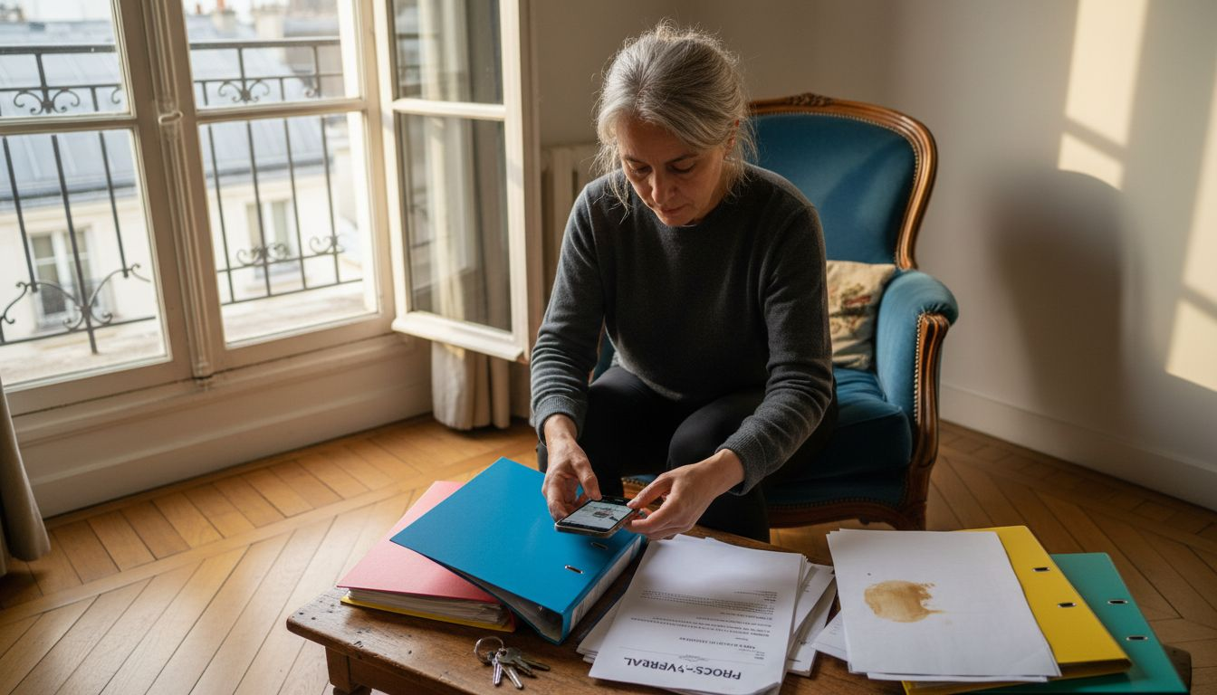 Propriétaire en train de rassembler les pièces nécessaires pour la gestion de la copropriété