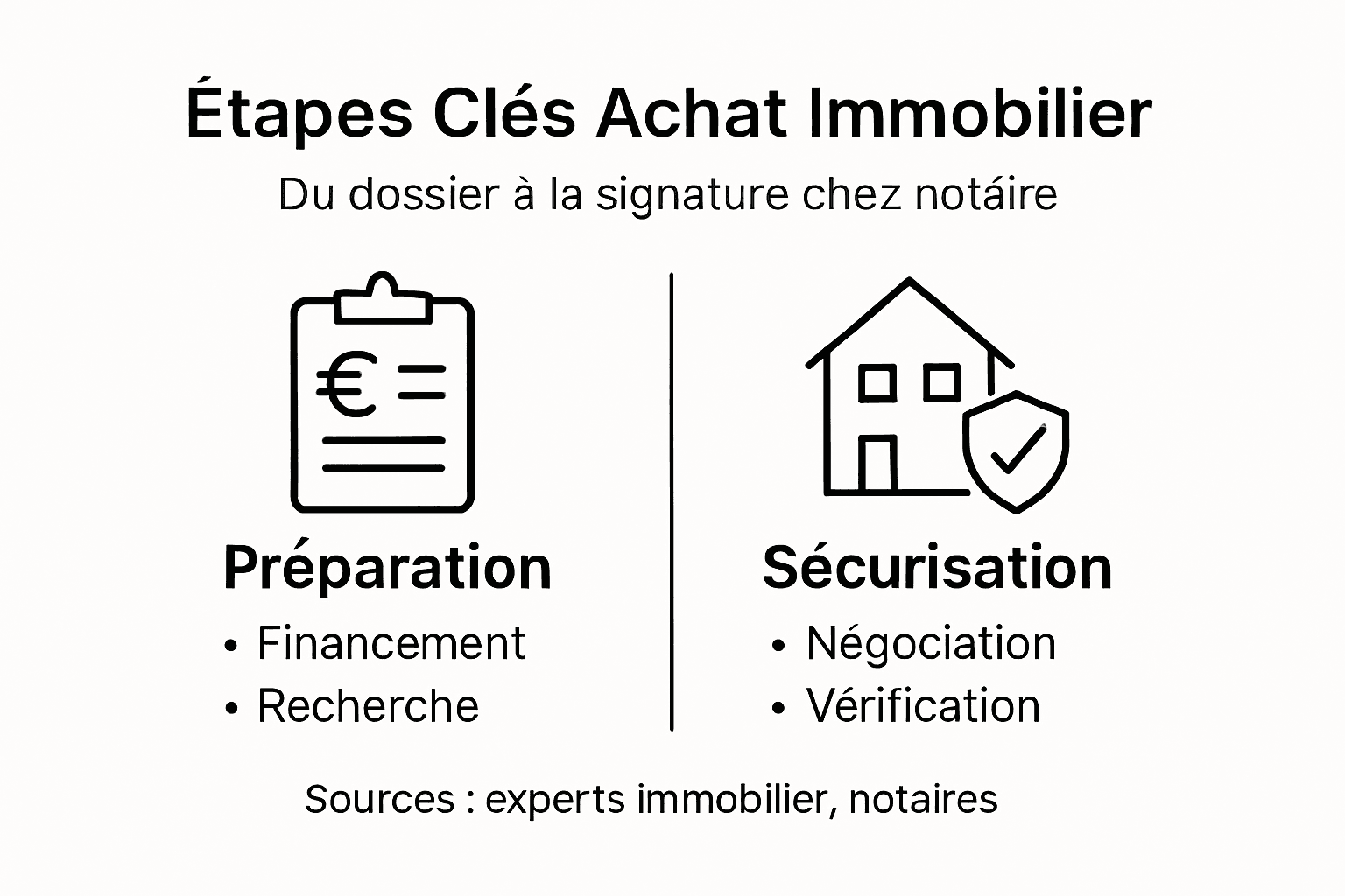 Découvrez en image les grandes étapes pour réussir votre achat immobilier.