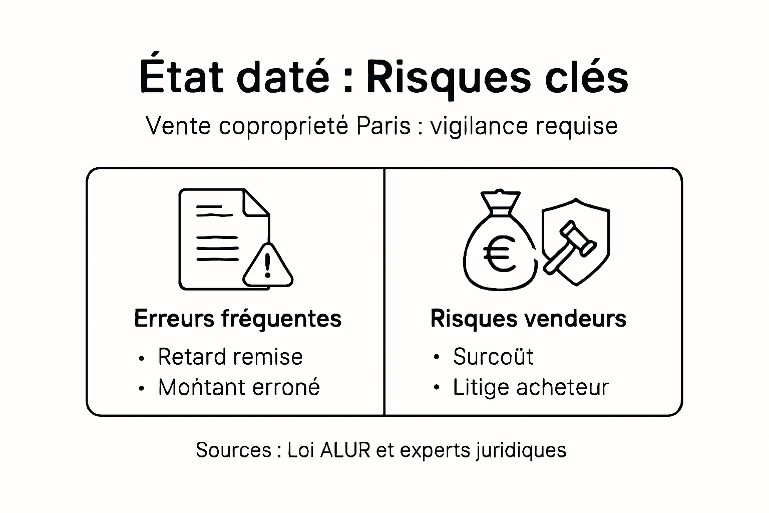 Infographie&nbsp;: les pièges à éviter et les erreurs fréquentes lors de la rédaction de l’état daté à Paris